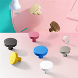 Children Room Knobs - Color Macaron Pattern - 1.38 Inch Round Drawer Pulls - Single Hole Knobs for Kitchen Bathroom Kids Room Girls Room