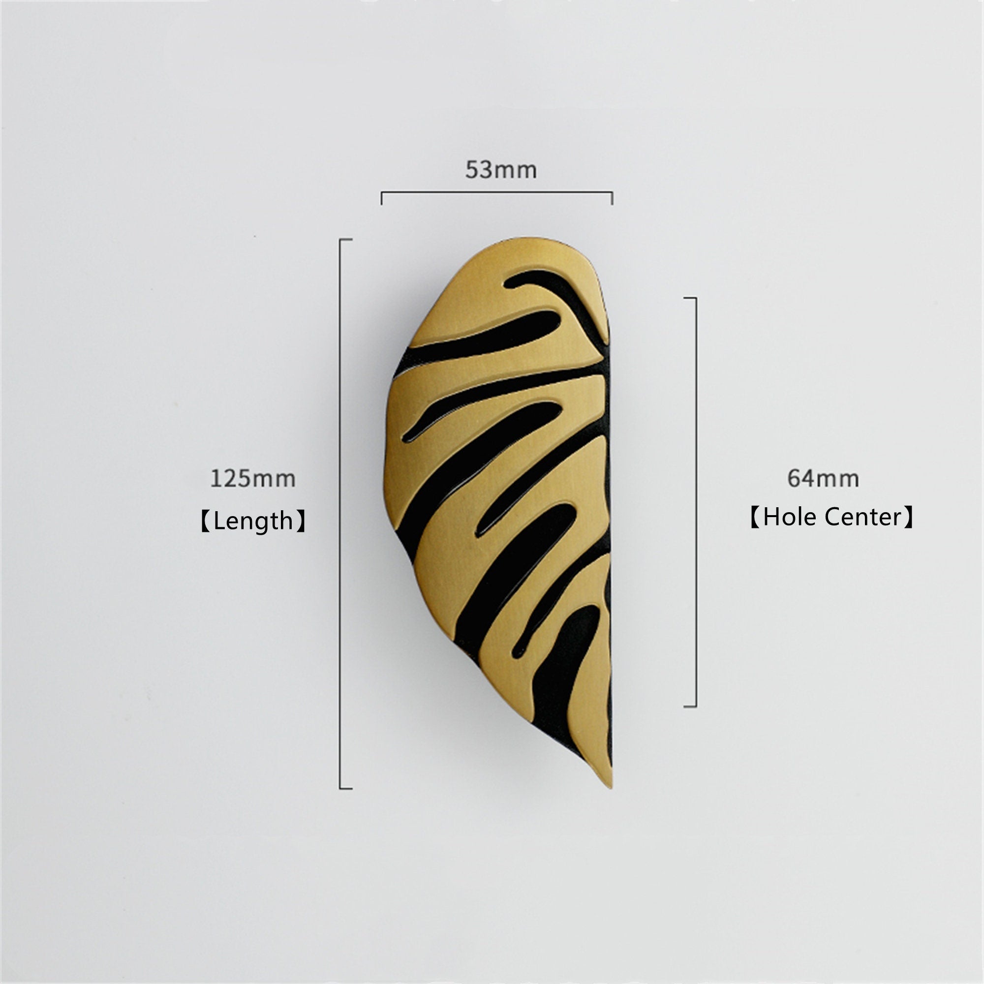 Creative Leaf Shape Handle Knob with Mounting Screws for Kitchen Cupboard Cabinet Wardrobe Drawer Door (Black Ancient, 64mm)