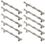3.75 inch(C-C) Bamboo Shape Cabinet Pulls (3.75"/96mm，Brushed Nickel)