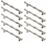 30 Pack 3.75 inch(C-C) Bamboo Shape Cabinet Handles (3.75"/96mm，Brushed Nickel)