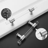 Brushed Nickel Cabinet Pulls Arcylic Drawer Pulls - New Acrylic Pulls - Hole Centers(Knob,2.5",3",3.5",3.75",4",5",6.25",7.5")