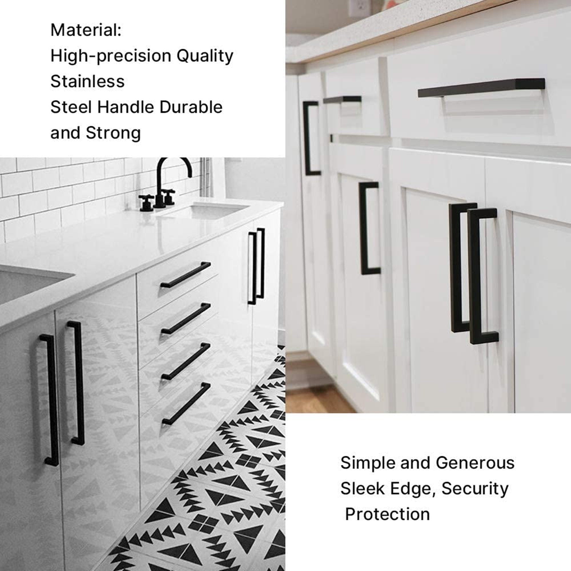 12 Inch(Hole Centers) Matte Black Cabinet Pulls Black Kitchen Hardware (12"/305mm，Customized Long Pulls)