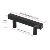 Matte Black Cabinet Knobs Furniture Hardware Drawer Pulls - Stainless Steel Cabinet Handles - Hole Centers(Knob，2.5"，3")