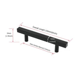 Black Kitchen Cabinet Handles Square Cabinet Drawer Pulls - Stainless Steel Cabinet Handles - Hole Centers(3.5"，3.7.5"，4")