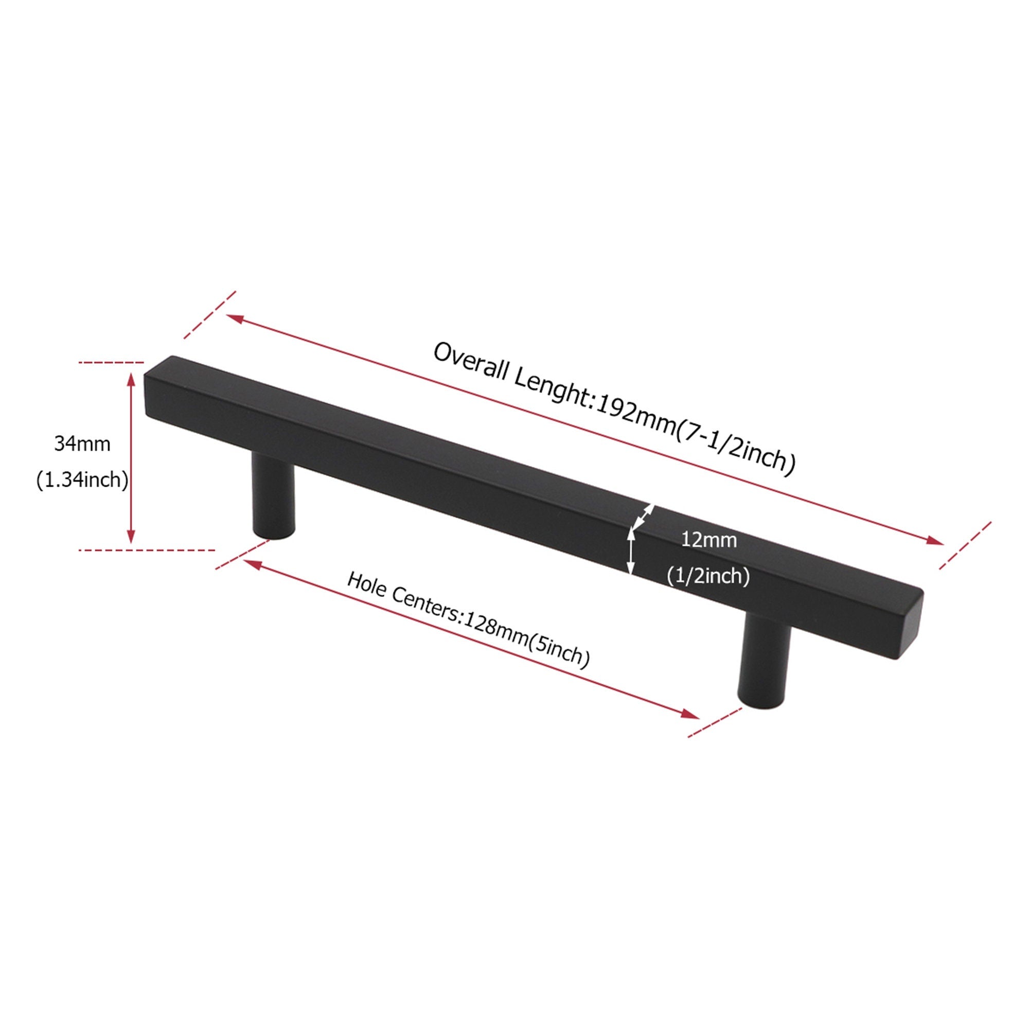 Matte Black Cabinet Pulls Cabinet Hardware Handles - Stainless Steel Cabinet Handles - Hole Centers(4.5"，5"，6.25")