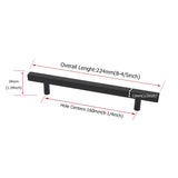 Matte Black Cabinet Pulls Cabinet Hardware Handles - Stainless Steel Cabinet Handles - Hole Centers(4.5"，5"，6.25")