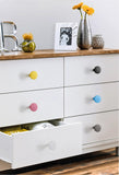 Children Room Knobs - Color Macaron Pattern - 1.38 Inch Round Drawer Pulls - Single Hole Knobs for Kitchen Bathroom Kids Room Girls Room