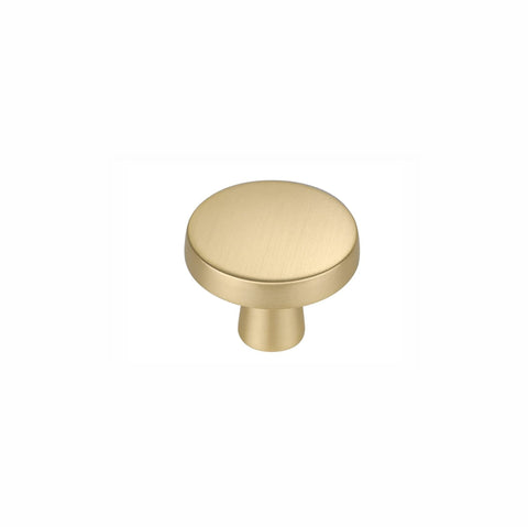 10 Pack 1-1/4 Inch Brushed Brass Kitchen Cabinet Knobs，Solid Dresser Knobs Drawer Knobs For Cupboard Drawer Pulls
