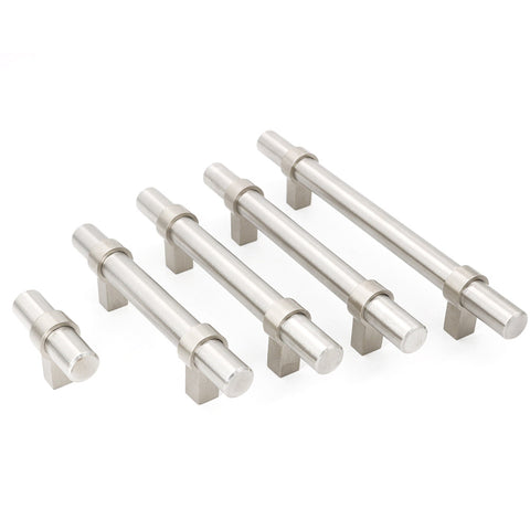 Brushed Nickel Drawer Pulls Kitchen Cabinet Handles - Round Shape Series - Hole Centers(Single Hole, 3",3.5,3.75,4",5",6.25",7.5",8.8",10")