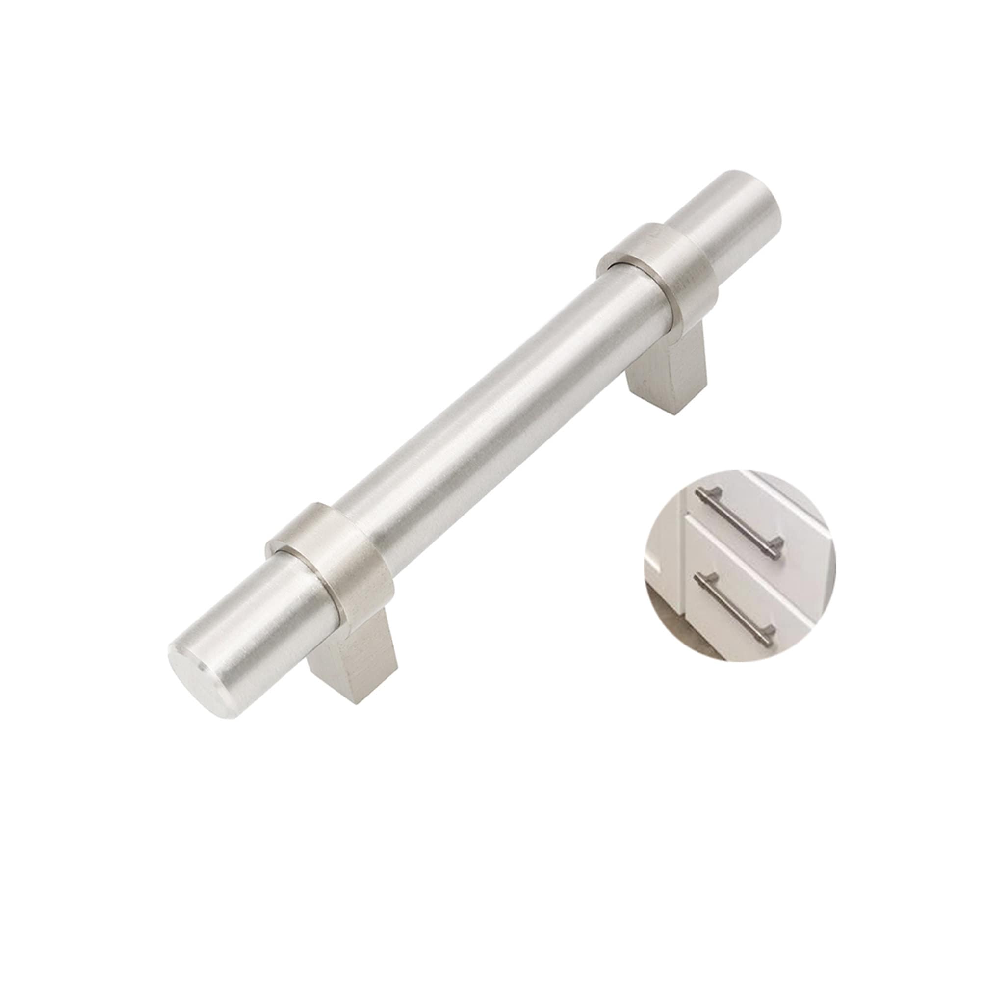 3"(76mm) Hole Center Cabinet Handles Pulls for Kitchen Stainless Steel Brushed Nickel Drawer Pulls ( 5" Length ）