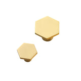 Solid Brass Gold Knobs - 1.33" Diameter (34mm), Brass - Hexagon Dresser Knobs for Lving Room，Bedrooms，DIY Lovers，Gifts