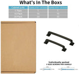 3.75 Inch Matte Black Cabinet Handles for Bathroom, Wardrobe, Bedroom
