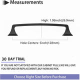 5 Inch(128mm) Kitchen Cabinet Pulls, Matte Black Aluminum Alloy Cabinet Handles For Bathroom Cupboard Drawer Handles Dresser Pulls