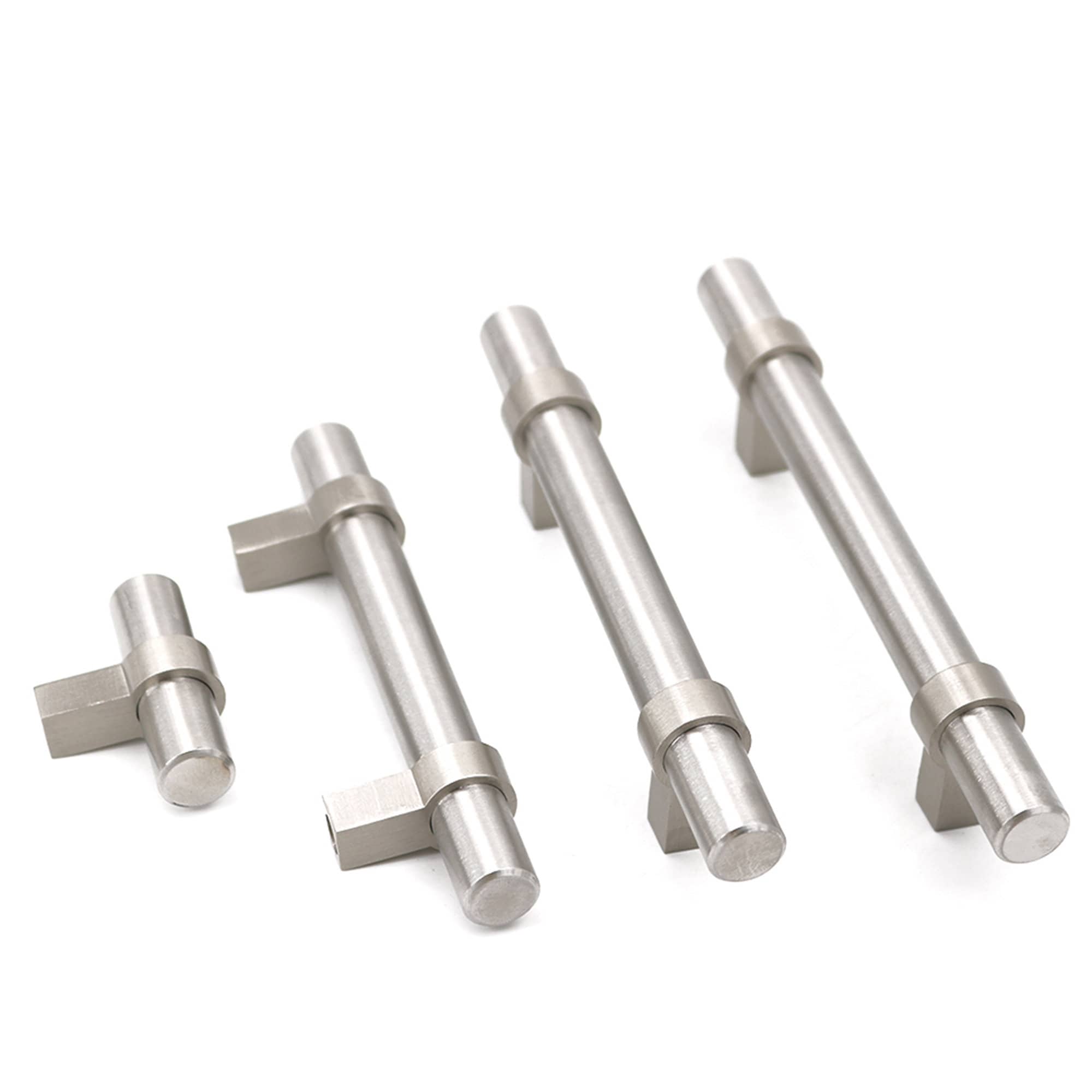 3-3/4"(96mm) Hole Center Cabinet Handles Pulls for Kitchen Stainless Steel Brushed Nickel Drawer Pulls ( 6" Length ）
