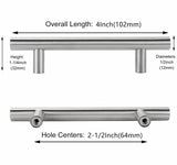 2-1/2 Inch Cabinet Handles Brushed Nickel Cabinet Pulls(64mm, Hole Centers)