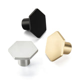 Solid Black Drawer Knobs - 1.33" Diameter (34mm), Matt Black - Hexagon Dresser Knobs for Lving Room，Bedrooms，DIY Lovers，Gifts