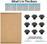 Solid Black Drawer Knobs - 1.33" Diameter (34mm), Matt Black - Hexagon Dresser Knobs for Lving Room，Bedrooms，DIY Lovers，Gifts