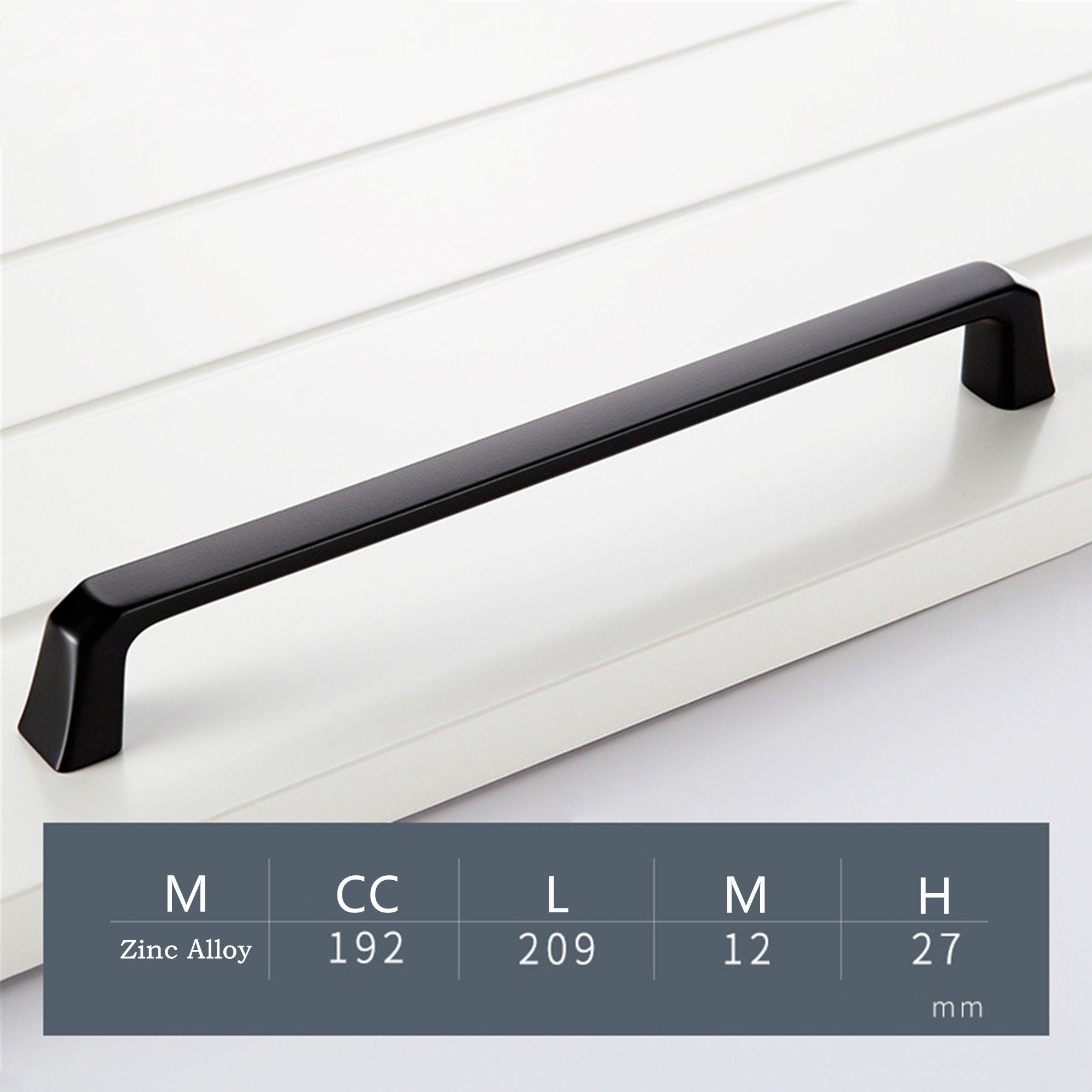 Matte Black Cabinet Handles, Modern Zinc Alloy Cabinet Pulls For Kitchen Cupboard Door, Bedroom Dresser Drawer, Bathroom Furniture Hardware