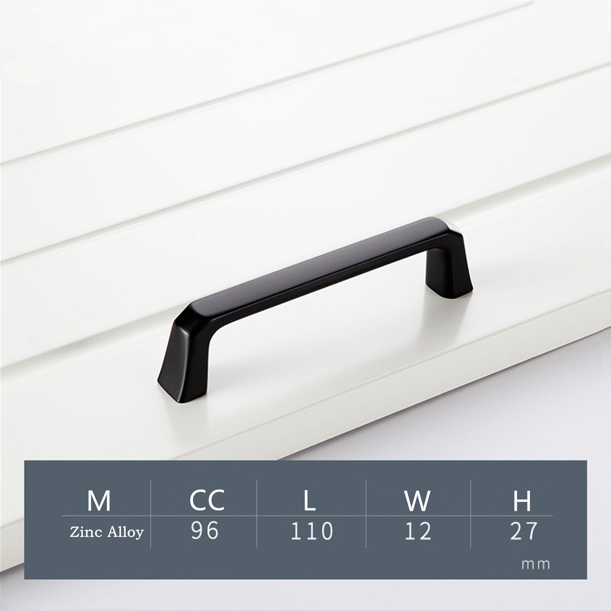 Matte Black Cabinet Handles, Modern Zinc Alloy Cabinet Pulls For Kitchen Cupboard Door, Bedroom Dresser Drawer, Bathroom Furniture Hardware
