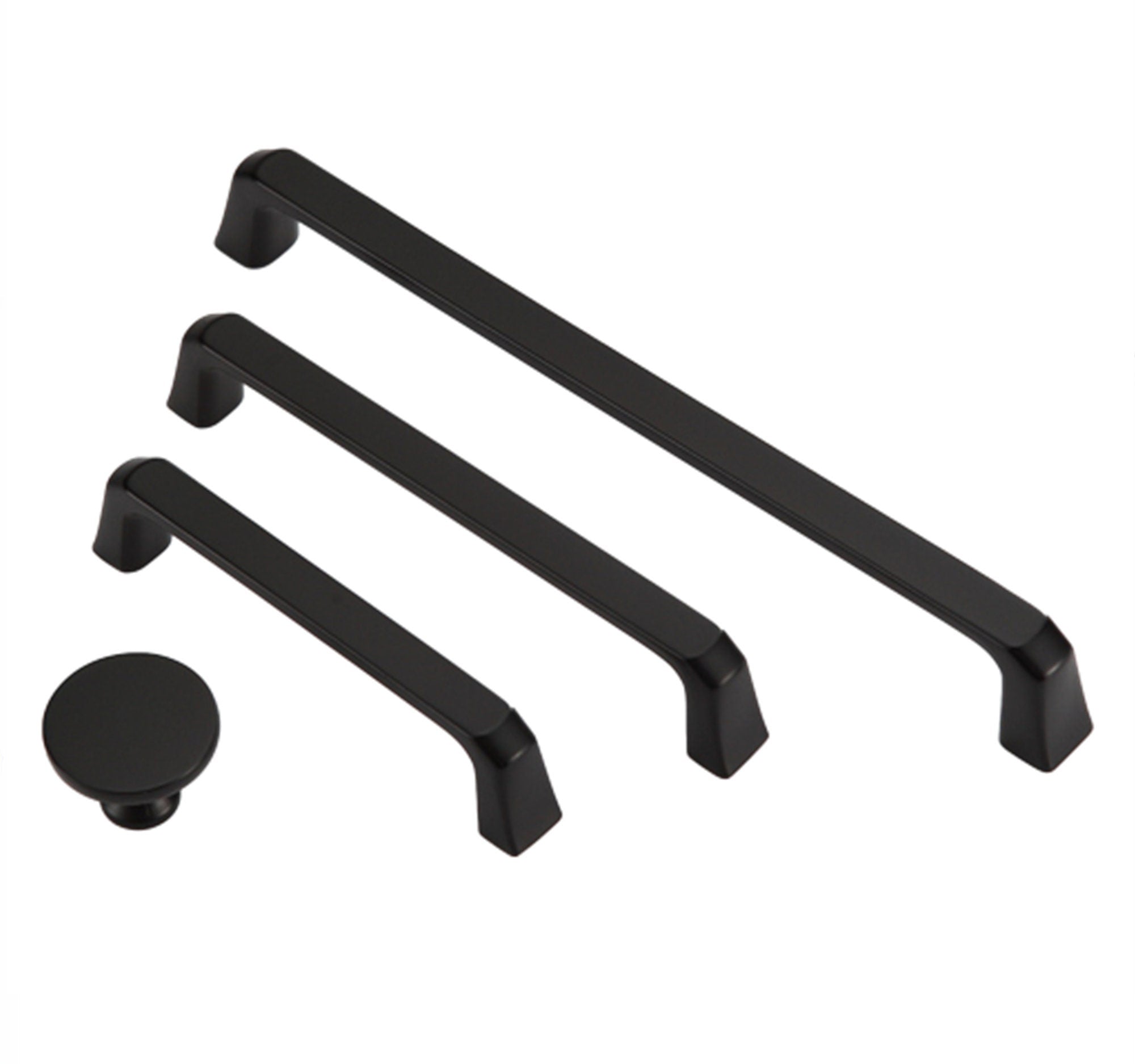 Matte Black Cabinet Handles, Modern Zinc Alloy Cabinet Pulls For Kitchen Cupboard Door, Bedroom Dresser Drawer, Bathroom Furniture Hardware