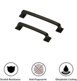 3.75 Inch Matte Black Cabinet Handles for Bathroom, Wardrobe, Bedroom