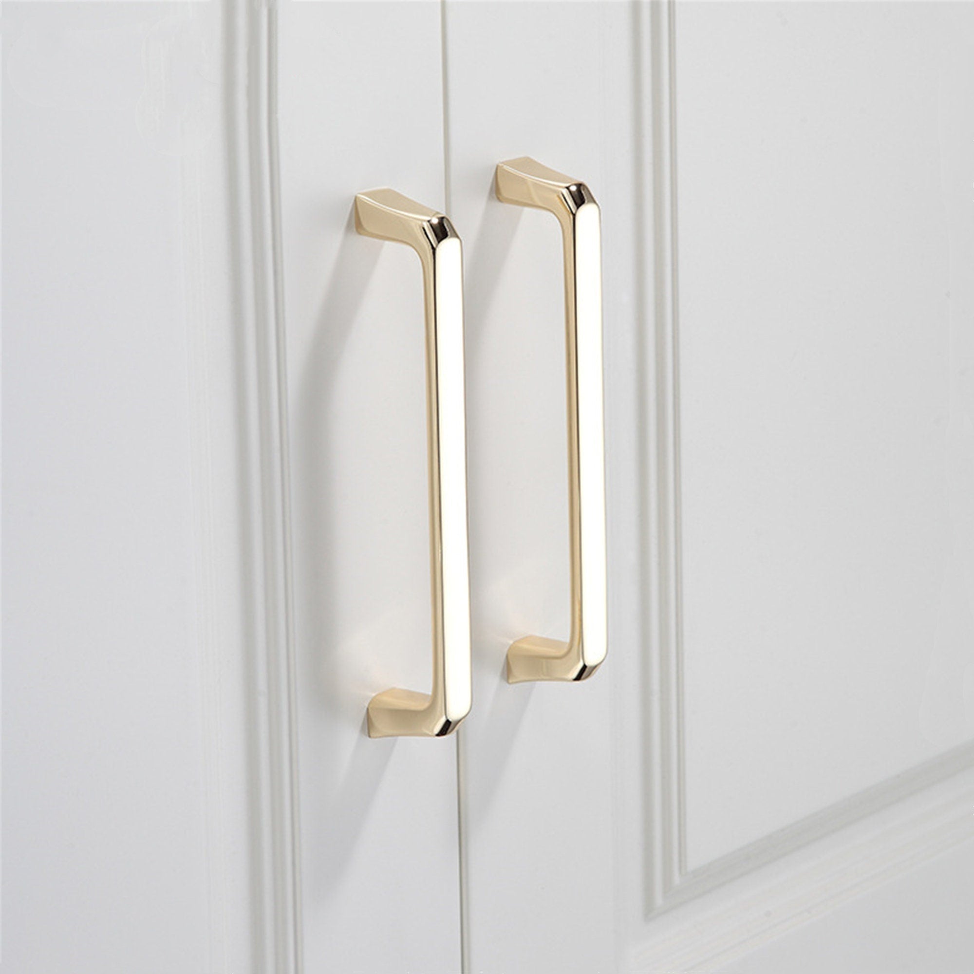 Gold Cabinet Handles，Modern Zinc Alloy Brushed Gold Cabinet Pulls For Cupboard Door, Dresser Drawer, Wardrobe Hardware