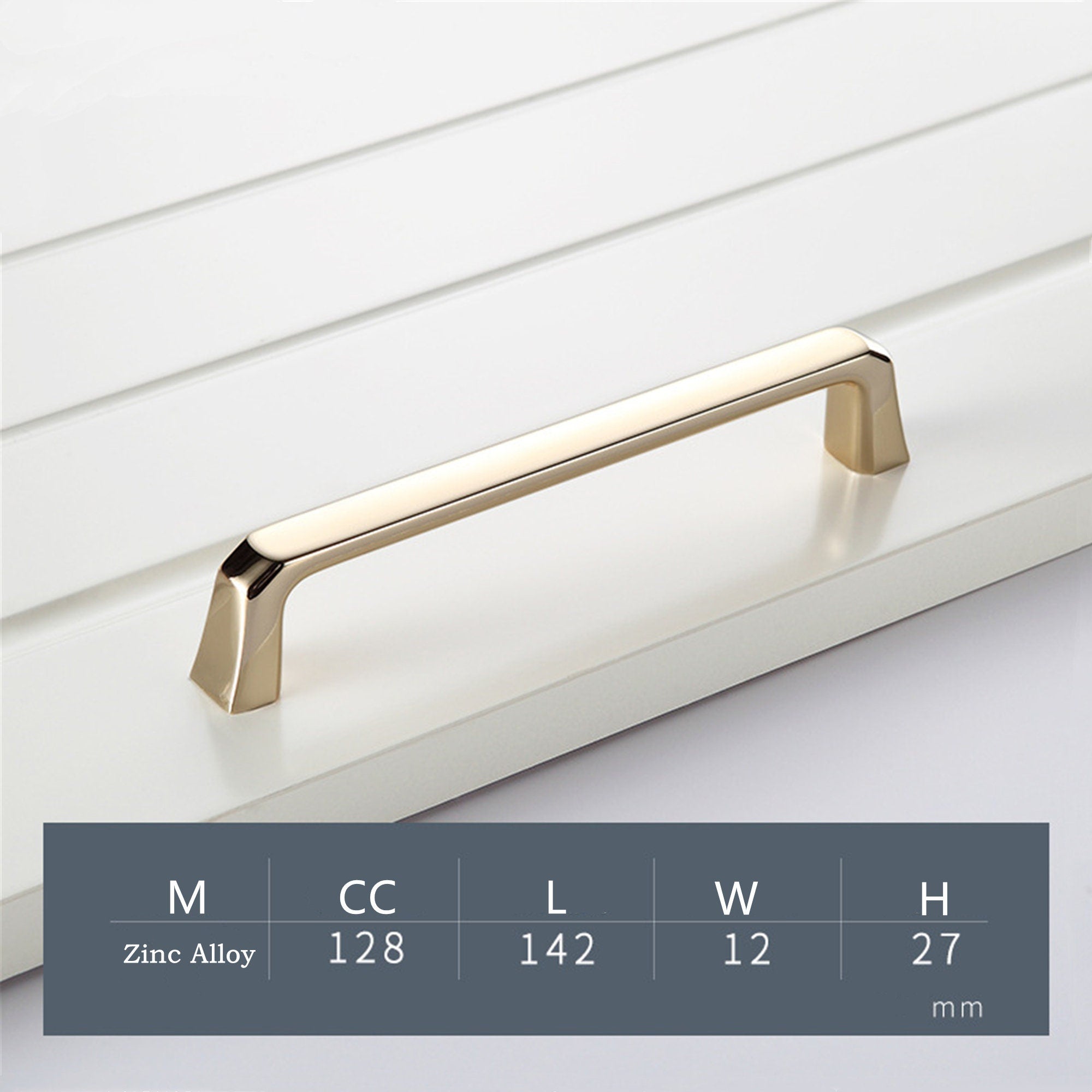 Gold Cabinet Handles，Modern Zinc Alloy Brushed Gold Cabinet Pulls For Cupboard Door, Dresser Drawer, Wardrobe Hardware