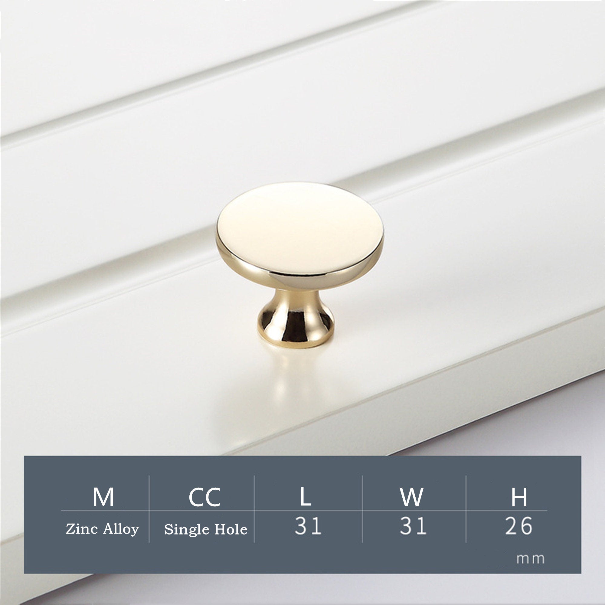 Gold Cabinet Handles，Modern Zinc Alloy Brushed Gold Cabinet Pulls For Cupboard Door, Dresser Drawer, Wardrobe Hardware