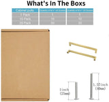 10in Brushed Brass Drawer Pulls,Brushed Gold Cabinet Pulls Gold Hardware for Cabinets(256mm, Hole Centers)
