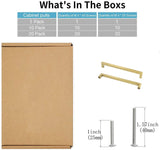 11-1/3in Brushed Brass Drawer Pulls,Brushed Gold Cabinet Pulls Gold Hardware for Cabinets(288mm, Hole Centers)