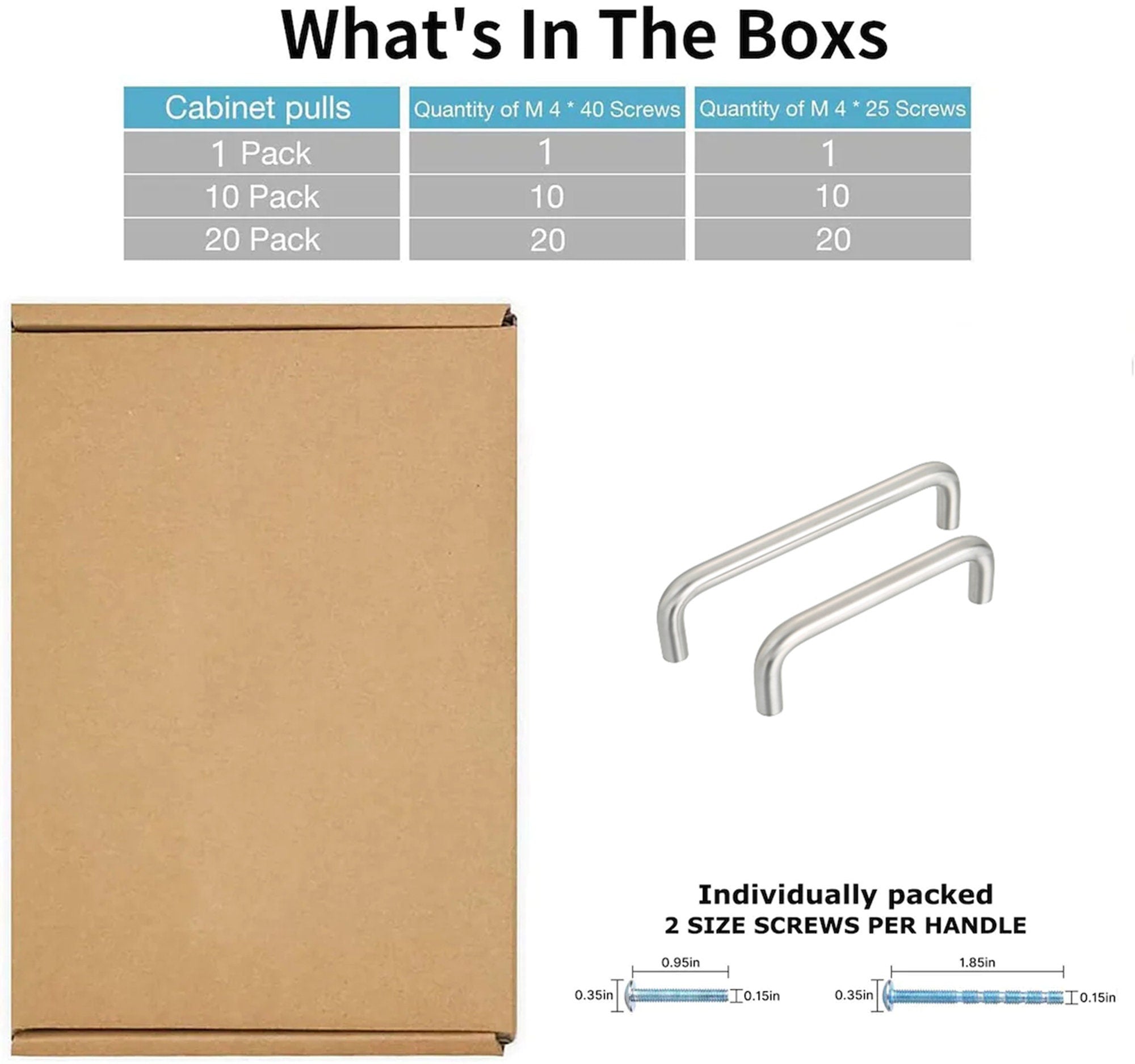Modern Brushed Nickel Drawer Pulls Kitchen Cabinet Handles - Arch Cabinet Pulls Series - Hole Centers(3.75"/96mm , 5"/128mm, 6.25"/160mm)