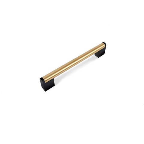 Brushed Brass Cabinet Handles，Stainless Steel Round Black Square Zinc Pulls for Dresser Drawers Bathroom Cabinet Hardware