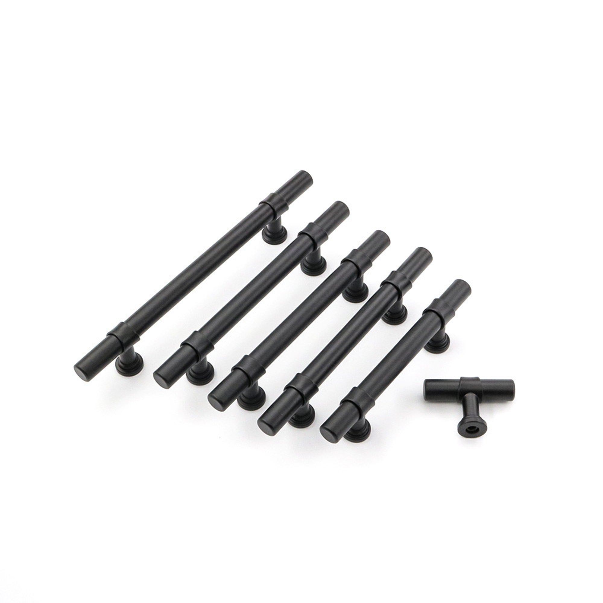3.5 Inch Kitchen Cabinet Handles Drawer Pulls - Matte Black T Bar Handle Pull - 3.5" (90mm) Hole Centers, 5-9/10" Overall Length