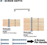 4.25 Inch(C-C) Brushed Nickel Square Cabinet Pulls (4.25"，Customized Size)
